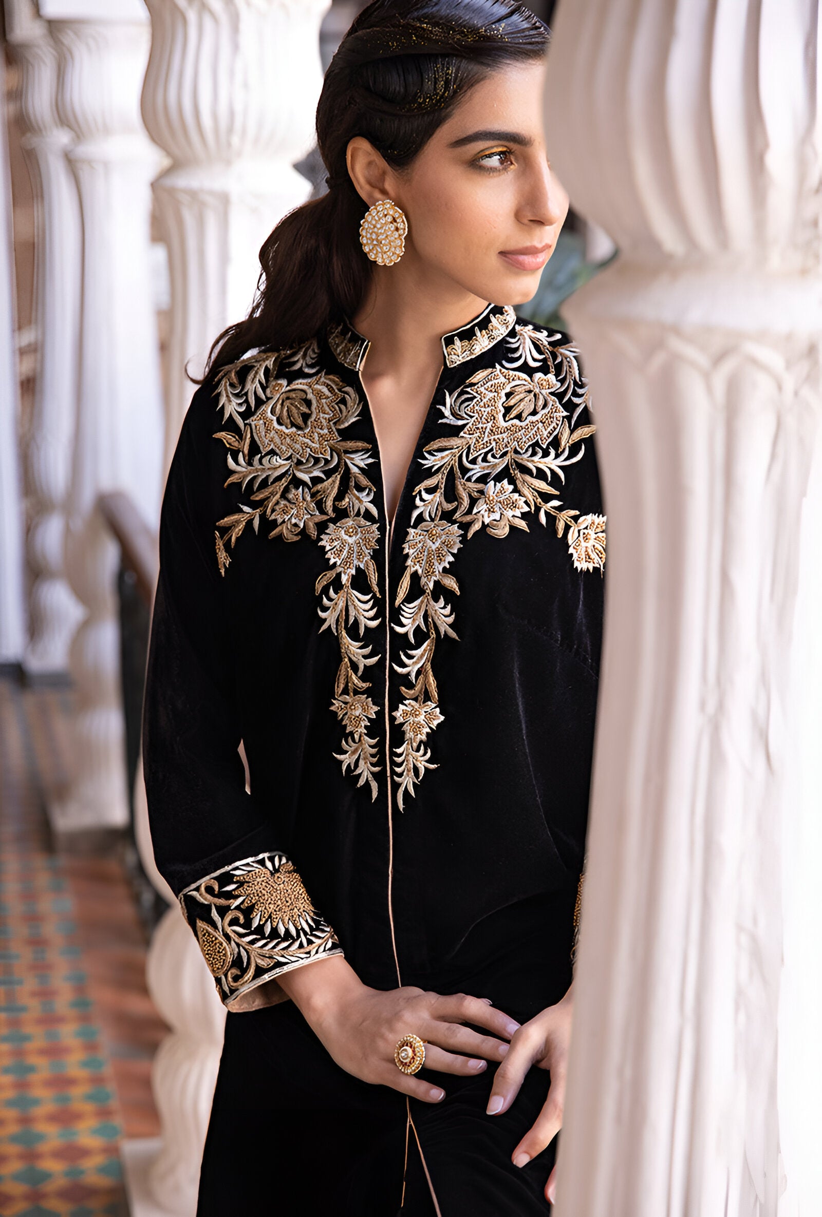 Luxe| Embroidered Velvet